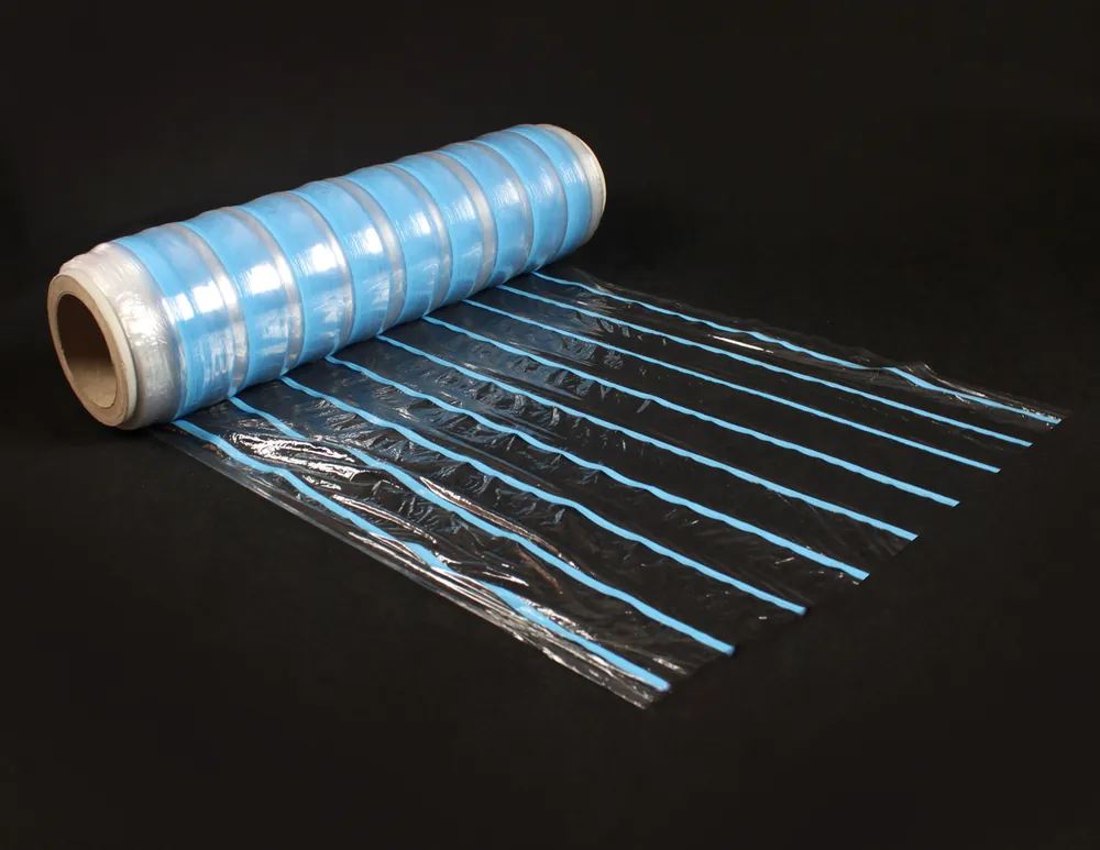 Reinforced stretch — machine, non-perforated, with strips, with sleeve