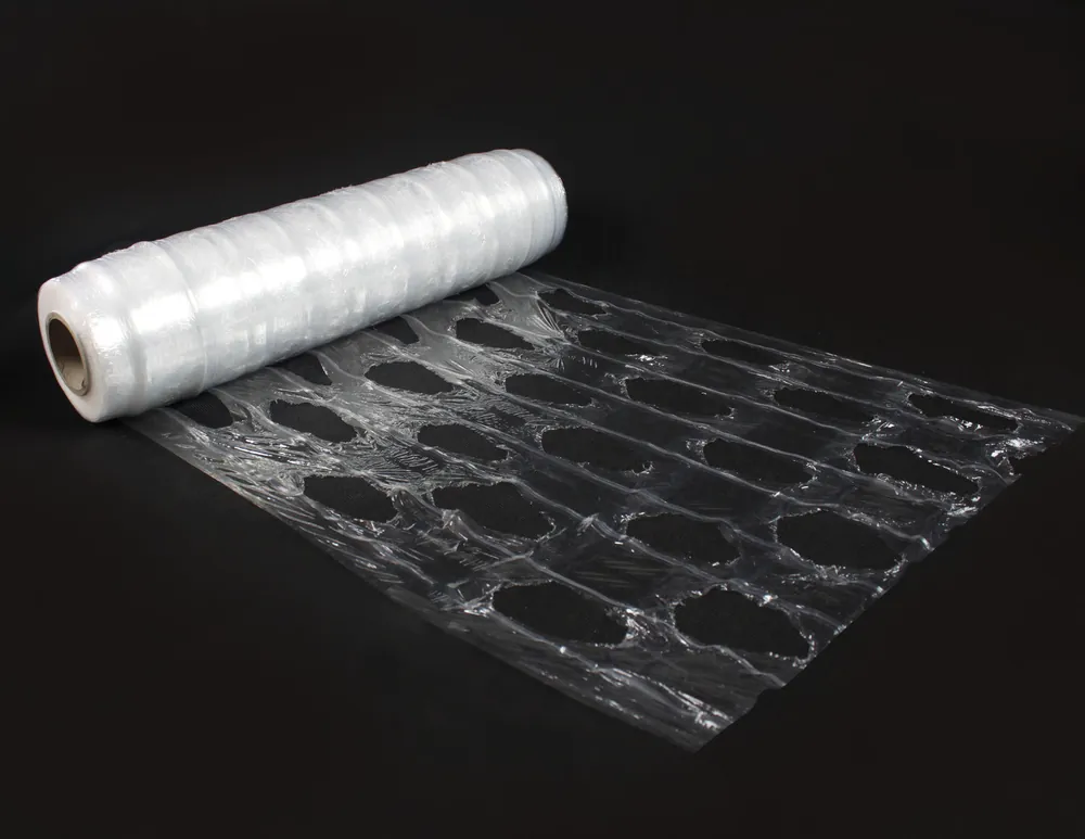 Reinforced stretch — hand, perforated, with strips, with sleeve